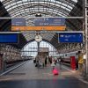 Hala cu peroane din gara Frankfurt (Main), capătul vestic al trenului direct Polonia Germania