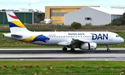 DAN AIR rute europene 2026 – Airbus A320 al companiei românești DAN AIR pe pistă aeroportuară